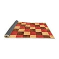 thumbnail image 2 of Ahgly Company Indoor Round Checkered Orange Modern Area Rugs, 6' Round, 2 of 4
