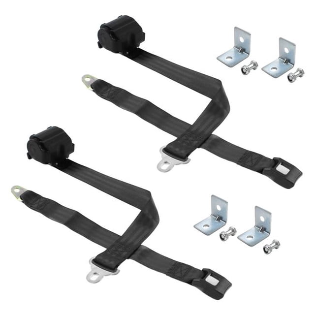 Ceinture de Sécurité Rétractable Noire avec Support pour Jeep Wagaeer Standard 2 Points - 2 Ceintures