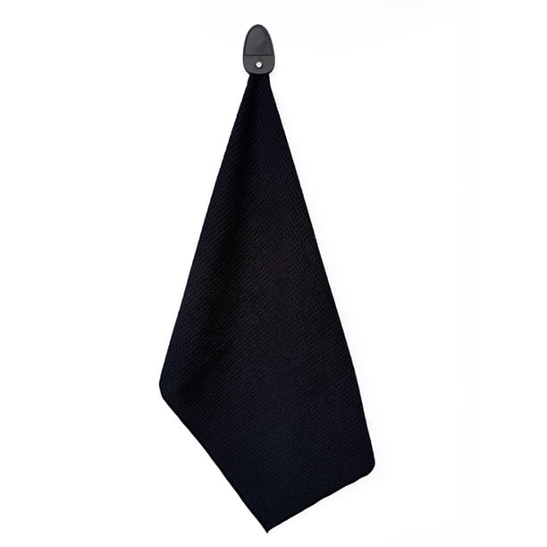 Soidarity Toalla de Golf portátil impermeable de secado rápido palos toallas con gancho colgante palos de pelota de Golf herramienta de limpieza Ropa Deportiva, Zapatos Negro Soidarity OD026416-03
