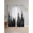 thumbnail image 4 of Sheer Curtains 72 Inches Long 2 Panels, Farmhouse Vintage Dark Gray Forest Bird Rod Pocket Curtain Voile Draperies, Watercolor Art Light Filtering Window Treatment for Living Room Kitchen Bedroom, 4 of 8