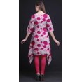 thumbnail image 4 of Bimba Pink Grandiflora Roses Floral Printed Asymmetrical Kurti Tops For Women Indian Summer Dress Tunic Large, 4 of 6