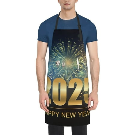 

Picia 2025 New Year 5 Waterproof Apron for Unisex Adult - Adjustable Bib Apron with Pockets Ideal for Cooking Gardening Painting and Household Chores