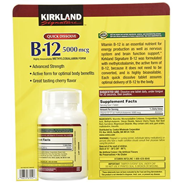 Kirkland Signature Quick Dissolve B-12 5000 mcg., 300 Tablets