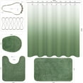 thumbnail image 3 of Sage Green Bathroom Sets with Shower Curtain and Rugs Waterproof Shower Curtain Sets 1 Piece and Soft Bathroom Rugs Sets 3 Piece for  Bathroom Decor Set, 3 of 14