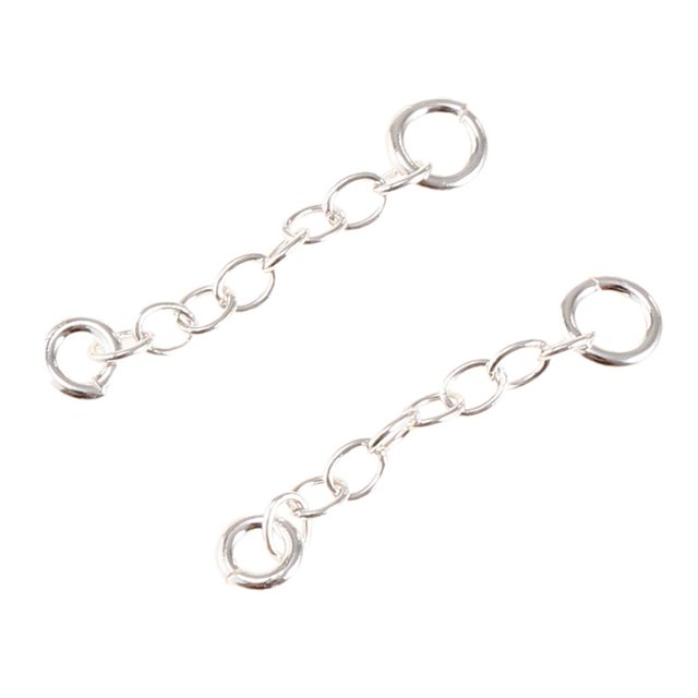 Abbracc 2pcs Extension Chaîne Bijoux Rallonge Queue Lien Résultats 925 Sterling - 1-15mm