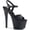Blk Faux Leather/Blk Matte, variant on 7" Heel, 2 3/4" PF Heel Ankle Strap Sandal W/Mini Glitters - Blk Faux Leather/Blk Matte, 7
