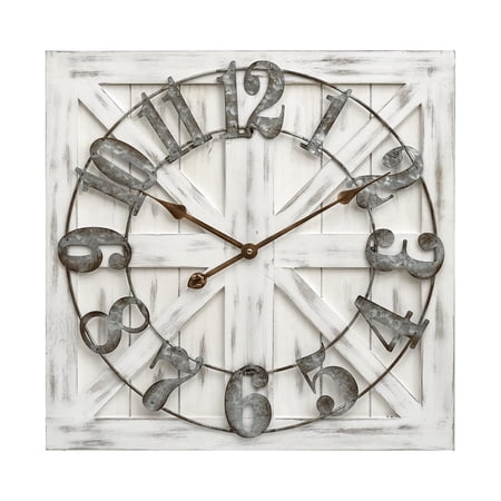 EMAX HOME 24 in Quartz Farmhouse Wall Clocks, Roman Numerals, Silent