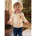thumbnail image 2 of Svuitmsl Kids Christmas Sweatshirt Gingerbread Man Embroidery Long Sleeve Lapel Tops, 2 of 7
