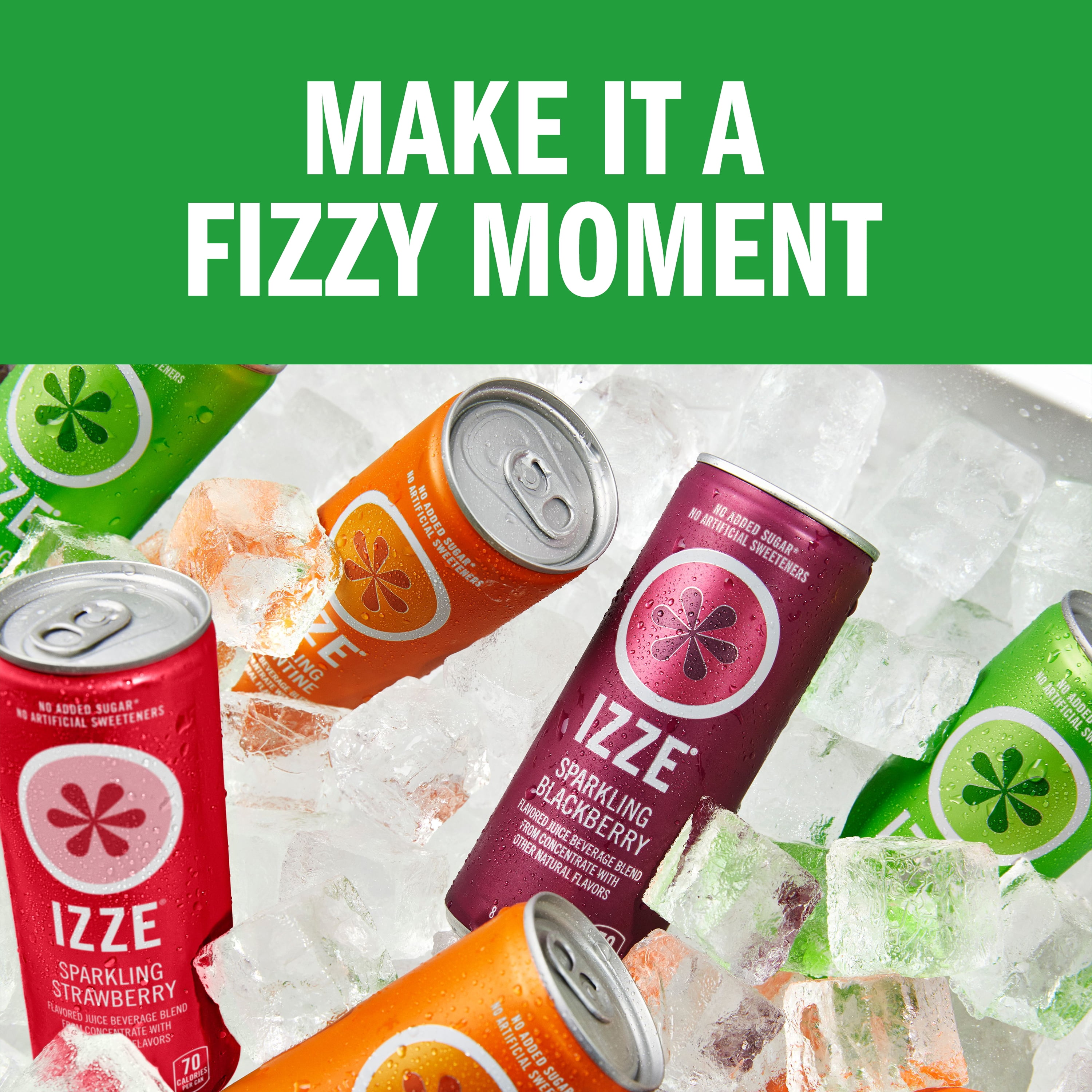 Apple soda IZZE No Sugar Added Apple Sparkling Juice Beverage Blend, 6