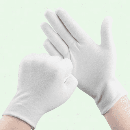 White Cotton Gloves for Eczema, Moisturizing Dry Hands - Pack of 30