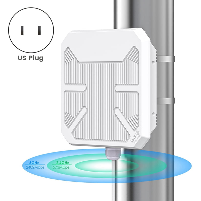 WiFi 6 AX3000 Dual-Band Long Range Outdoor AP with PoE and IP67 Waterproof 2.4GHz 5GHz Wireless AP Outdoor Router (US)