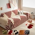 thumbnail image 3 of HUGNEO 71"x51" Chenille Sofa Cover, Non Slip Soft Tassel Couch Cover, Machine Washable Furniture Protector for Kids Pets, Red, 3 of 11