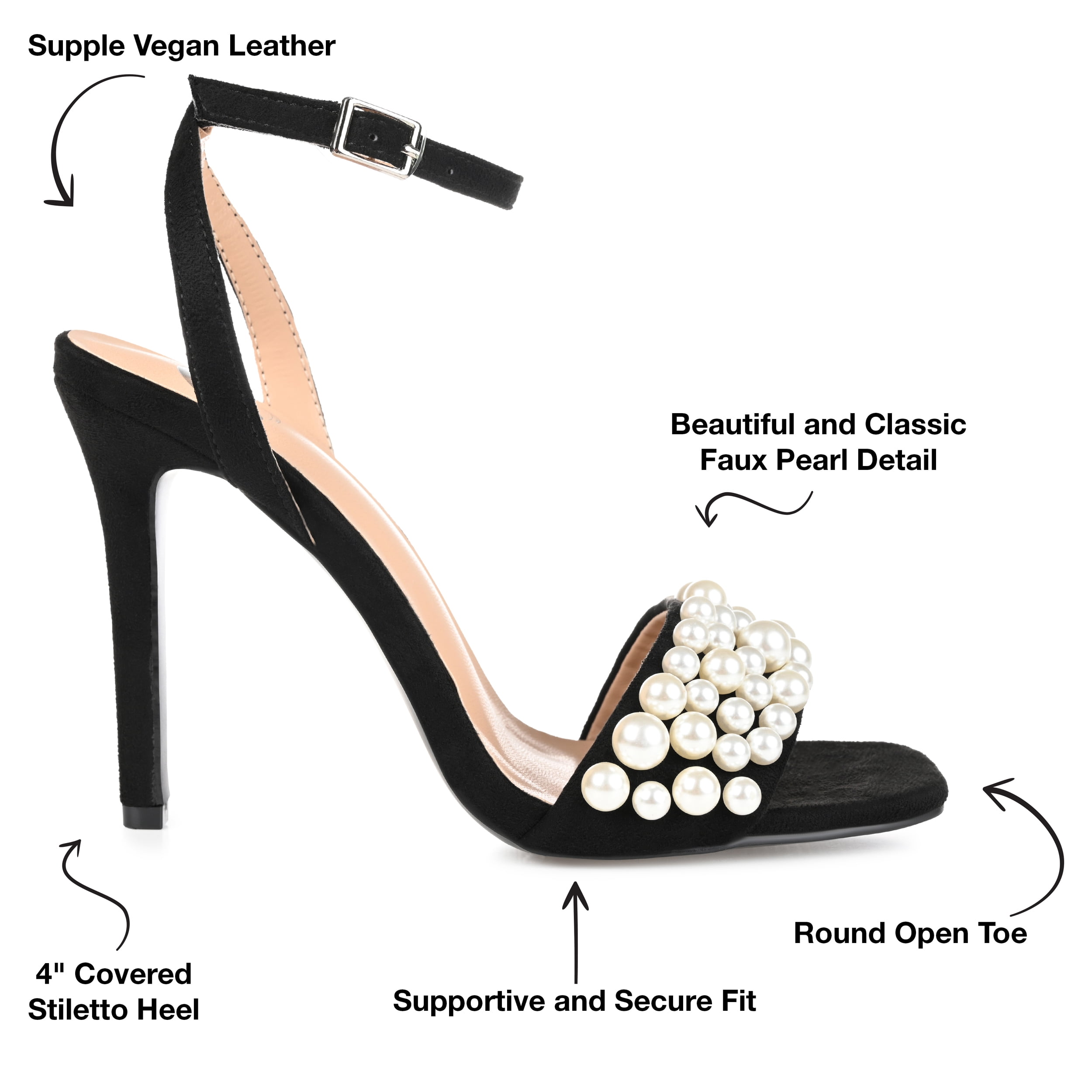 Journee Collection Womens Romey Buckle High Stiletto Open Toe Pumps