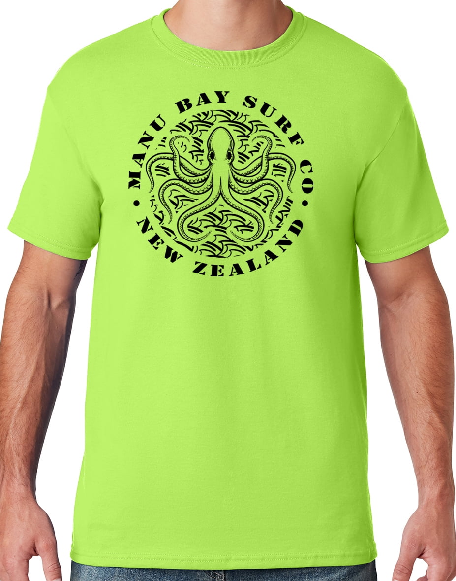 Unisex Cool Surfing Octopus Graphic Quality Tee T-Shirt Mens 