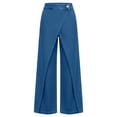 thumbnail image 7 of DPTALR Women's High Waist Wrap Front Wide Leg Jeans,Sky Blue,Women's Plus Size M, 7 of 7