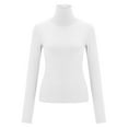 thumbnail image 3 of Uooqdmx Turtle Necks Tops for Women, Fitted Shirts for Women, Mock Neck Tops for Women, Cotton Shirts for Women Womens Turtleneck Long Sleeve, Undershirts for Women, White XL, 3 of 8