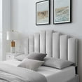 thumbnail image 2 of Headboard, Full Queen Size, Velvet, Light Grey Gray, Modern Contemporary Urban Design, Bedroom Master Guest Suite, 2 of 9
