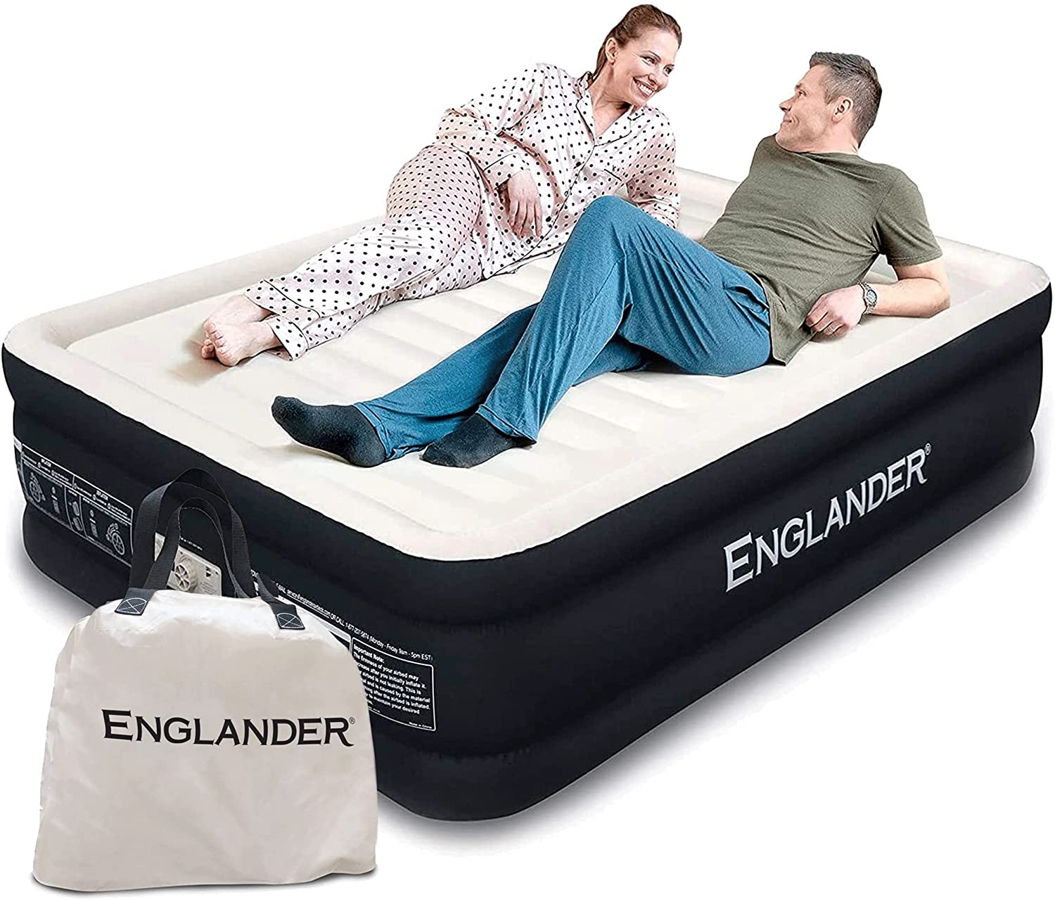 Englander Air Mattress with Built in Pump - California King, 20 inch Thickness, Black - image 2 of 10