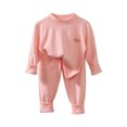 thumbnail image 2 of QSXADF Kid's Fall/Winter Fuzzy Casual Fleece Set Graphic Long Sleeve Tight Letter Thermal Top Pant 2 Piece Set For Home Wear Children Clothing Set, 2 of 6