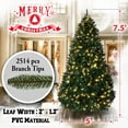 thumbnail image 2 of Sunrise 7.5\' Artificial Christmas Tree with Metal Stand Full Tree Xmas Holiday (7.5\' with 750 Clear Lights and 2514 Tips) Green, 2 of 12