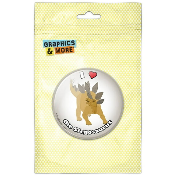 I Love Heart Stegosaurus Dinosaur Refrigerator Button Magnet
