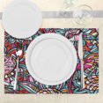 thumbnail image 3 of Ambesonne Colorful Place Mats Set of 4, Stained Glass Style Flower, Standard Size, Multicolor, 3 of 6