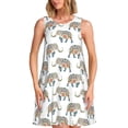 thumbnail image 1 of Fotbe Indian Elephant Vestido de Verano sin Mangas para Mujer – Vestido Midi Línea A, Estilo Camiseta Floral, Vestido Playero Casual y Fluido, 1 of 7