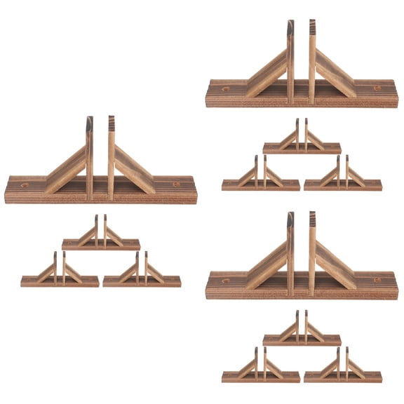 SOPOTUTU Wooden Garden Fence Base Easy Install Support for Daily Use Brown