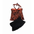 thumbnail image 2 of Island Escape Jupe-Short à Volants à Imprimé pour Femmes, Bandeau 2 Pcs, Orange, 8, 2 of 2