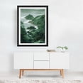 thumbnail image 6 of Japanese Coastal Wall Art Forest Print Sage Green Wabi Sabi Painting japandi Art chinoiserie poster - Japan Painting Scenic Landscape Nature Coastal Mountain Black Framed Wall Art Print 16 x 24 inches, 6 of 7
