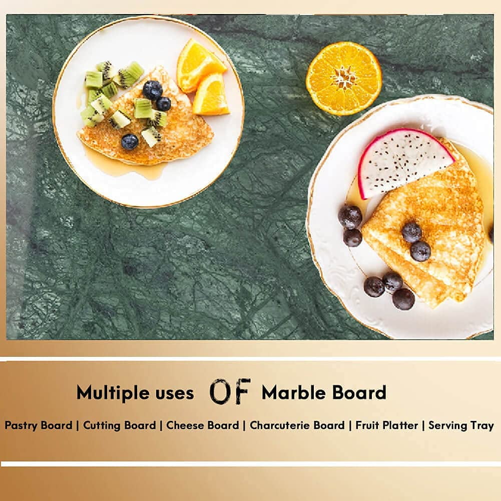 Kitchen Marble Stone Cutting Board - Marble Cutting & Charcuterie Board of 16 x 12 x 0.6 Inches, Non Slip Scratch Resistant Pastry Tray, Rectangular