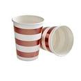 thumbnail image 2 of PARTY DISPOSABLE DECORATIVE PAPER CUPS | 9 oz | Metallic Gold Rose Stripe | for Upscale Parties and Events | 24 pc, 2 of 3
