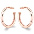 thumbnail image 4 of Gold Plated Chunky 5mm-6mm Thick 20mm-50mm Diameter Open Hoop Earrings for Women, 4 of 10