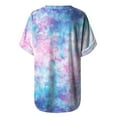 thumbnail image 5 of Fshinging Womens T Shirts 2025 Summer Fashion Tie-Dye Short Sleeve Loose Casual V Neck Tunic Blouse, 5 of 5