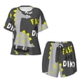 thumbnail image 4 of Lsque Cute Dinosaur Women's Short-Sleeved Pajama Set - 2 Piece Soft and Lightweight Sleepwear Set-XX-Large, 4 of 9