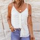 thumbnail image 4 of Mujeres damas sólido sin mangas con cuello en V pulóver botón chaleco camisetas sin mangas camisas blusa Fridja qr4902, 4 of 9