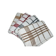 Kitchen Dish Towels Check Design Tea Towel 100% Natural Cotton 20 * 28 (Pack of 4)
