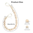 thumbnail image 3 of Curtain Tiebacks Set Natural-Wood Bead Ties Brass Hooks Included Bedroom Decor with 2 Holdbacks, 3 of 7