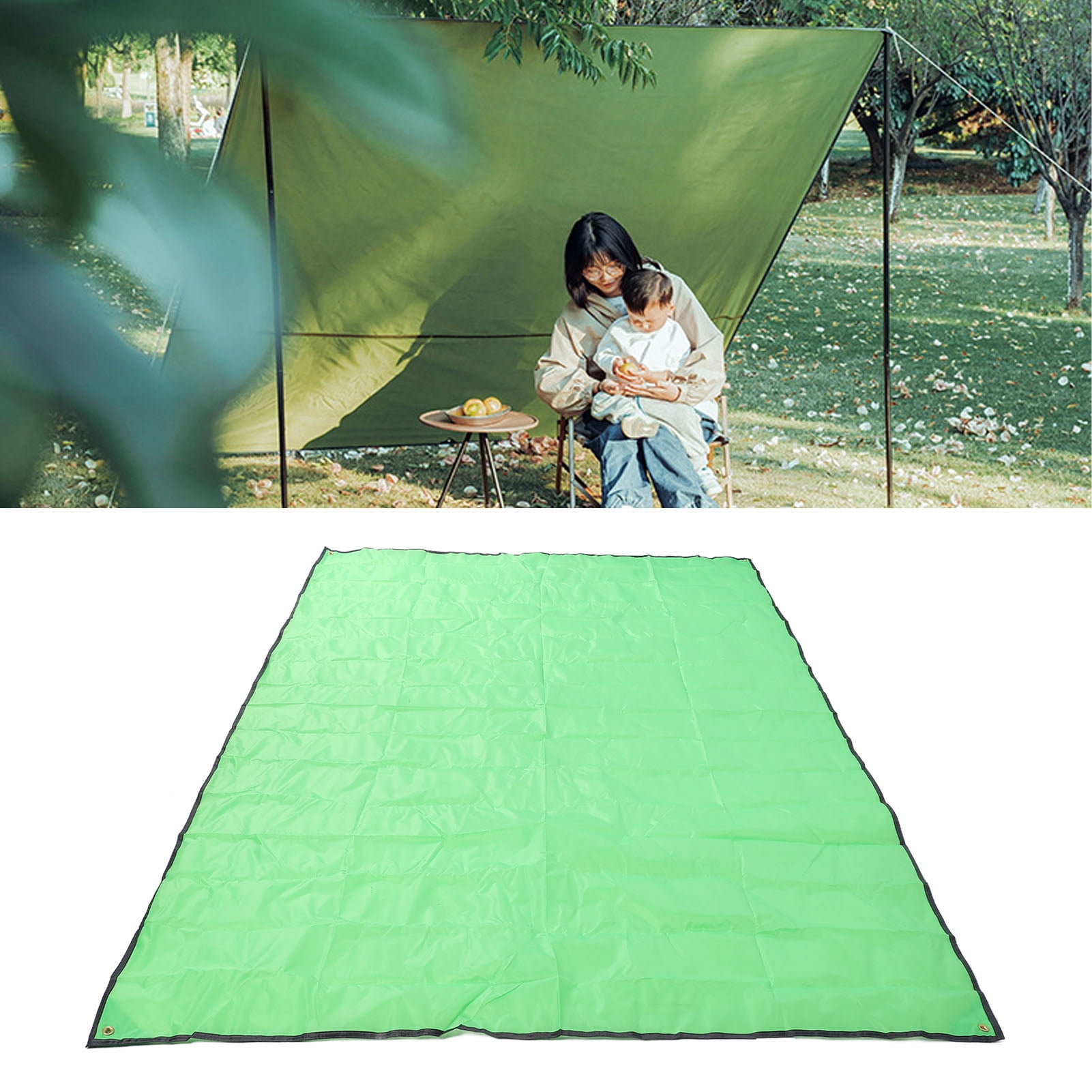 Bâche De Sol Oxford 300x220 Cm – Imperméable PU5000 – Pour Camping, Rando, Pique-nique – 4-5 Pers. – Sac De Transport Inclus
