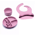 thumbnail image 1 of Kit Para Comida Bebé con Babero de Silicona 5 Pz Rosa, 1 of 3