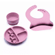 thumbnail image 1 of Kit Para Comida Bebé con Babero de Silicona 5 Pz Rosa, 1 of 3