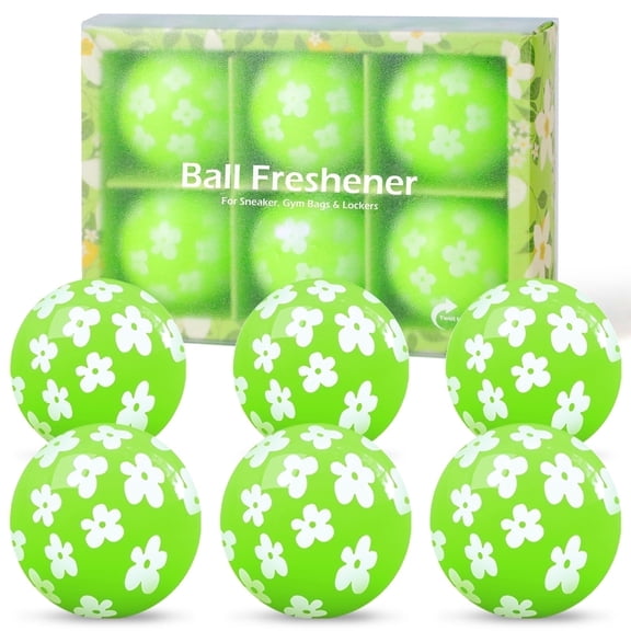 SCENTORINI Sneaker Deodorizer Balls, Jasmine Scent Shoe Odor Elimination, Long-Lasting Freshness for Gym Bag, Closet, Locker and Hamper, 6 Pack
