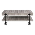 thumbnail image 3 of Furniture of America Acres Wood Natural 3-Piece Coffee Table Set with Wheels, 3 of 20