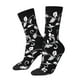 thumbnail image 1 of Balery Black White Leaves Calcetas Largas con Estampado para Hombre y Mujer – Suaves y Transpirables, Talla Única (US 5-11), 1 of 6