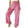 thumbnail image 6 of larppty Womens Striped Gingham Pants 2026 Checkered Casual Pants Cute Comfy Bottoms with Pockets Plaid Outfits（Red， XXL）, 6 of 9