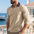 thumbnail image 6 of JoveMarine Mens Long Sleeve Button Down Shirts Casual Business Relaxed Fit Collared Polo for Work,Khaki XL, 6 of 8