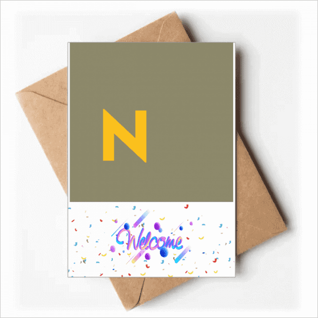 Cool Individual Letter N Art Deco Fashion Welcome Back Greeting Cards Envelopes Blank