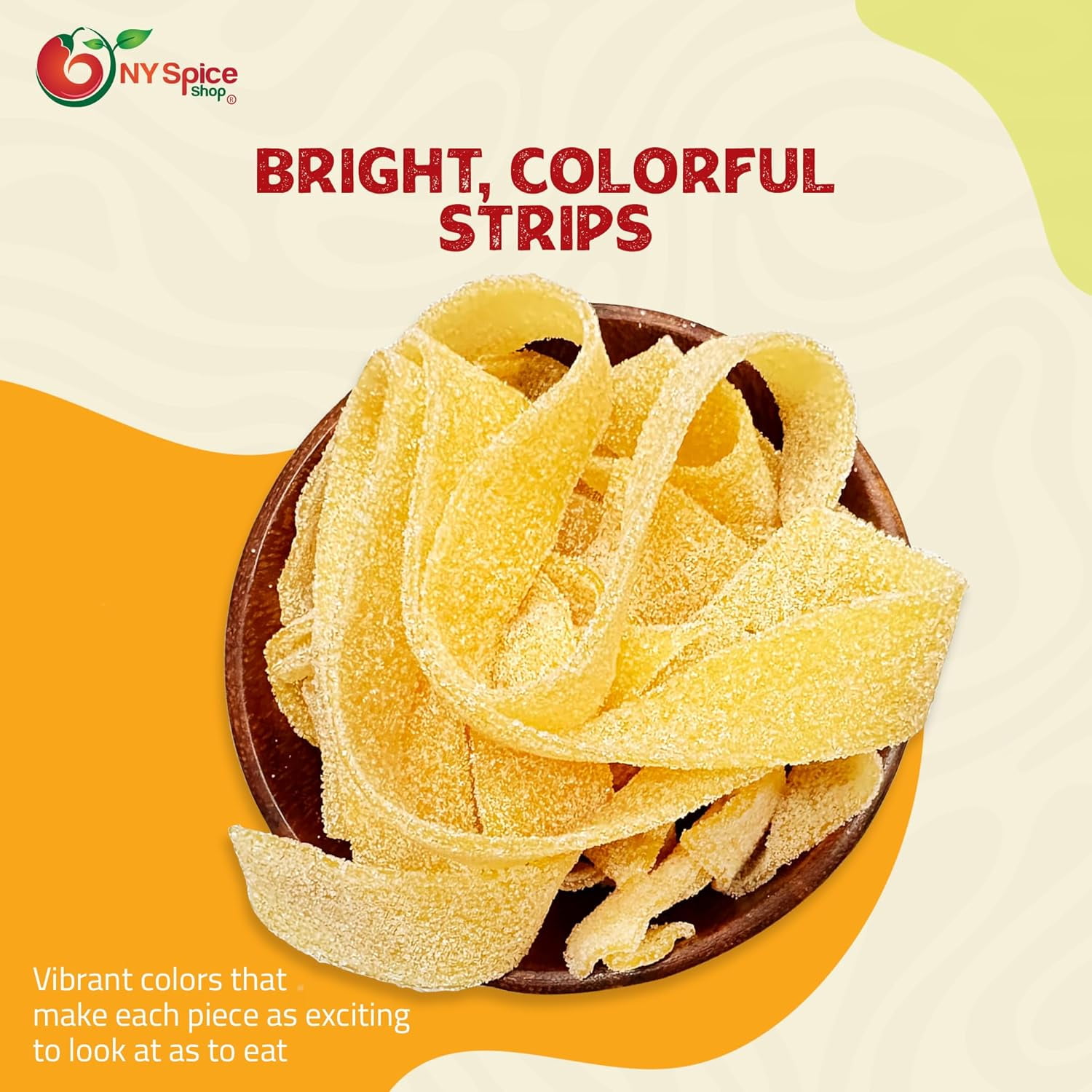 NY SPICE SHOP Mango Sour Belts - 3 Pound - Sour Strips Candy - Sour Candy Strips - Sour Belts Candy - Candy Strips - Candy Belts - Sour Stripes