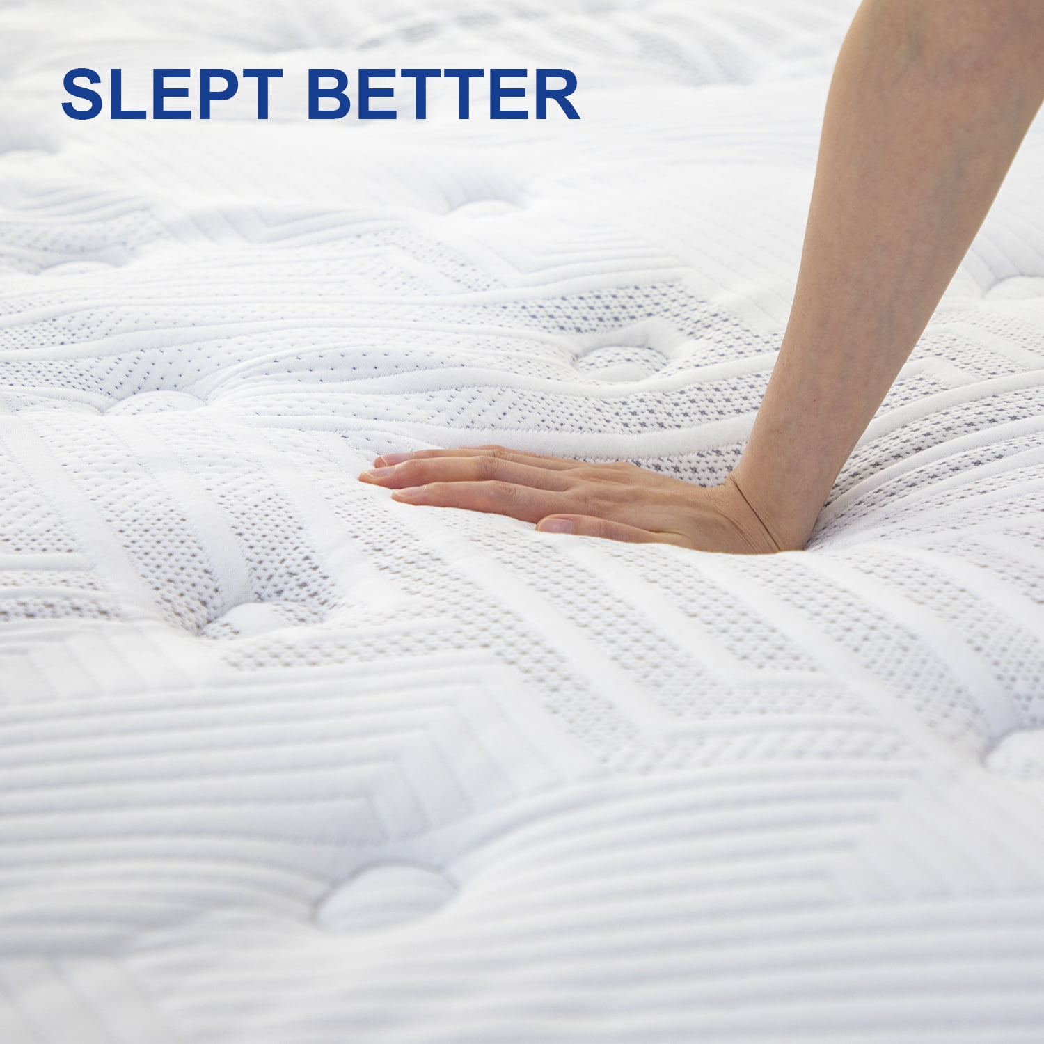 MRH Full Mattress 12 Inch Euro Top Full Size Mattress in a Box Memory Foam Hybrid Mattress with individually Pocket Springs Medium Firm Strong Edge Support White with Black
