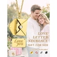 thumbnail image 5 of KeyStyle Envelope Locket Necklace for Women 14K Gold Plated Necklace with Love You Letter Personalized Christmas Anniversary Gifts, 5 of 11